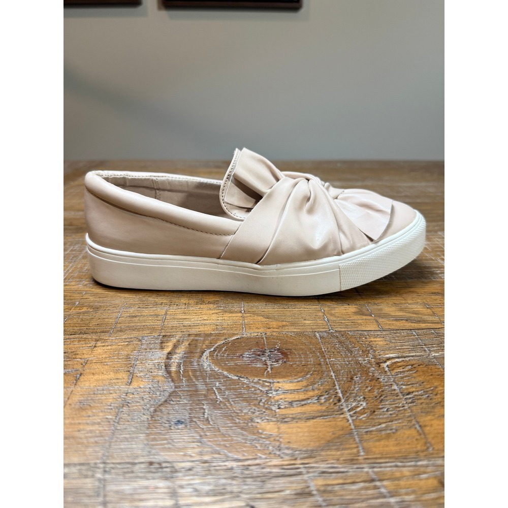 MIA Zoe Womens 7M Blush Pink Knotted Bow Slip On Platform Sneakers 7 Feminine